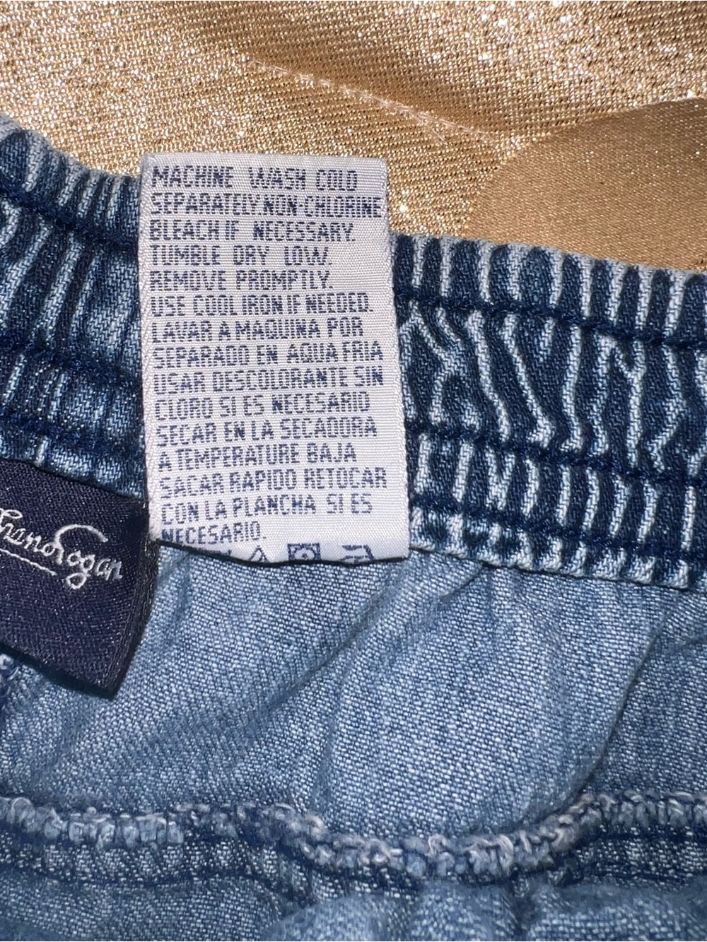 Vintage Jonathan Logan Denim Cargo Shorts Size Large Elastic Waist Jorts - Picture 5 of 9